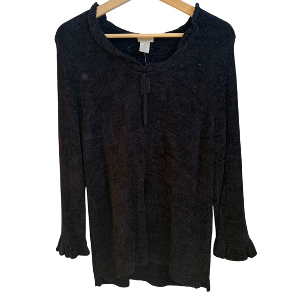 Y2K Sigrid Olsen Sport Women's Black Sweater Sz M 3/4 Sleeve Minimalist New - Picture 1 of 9